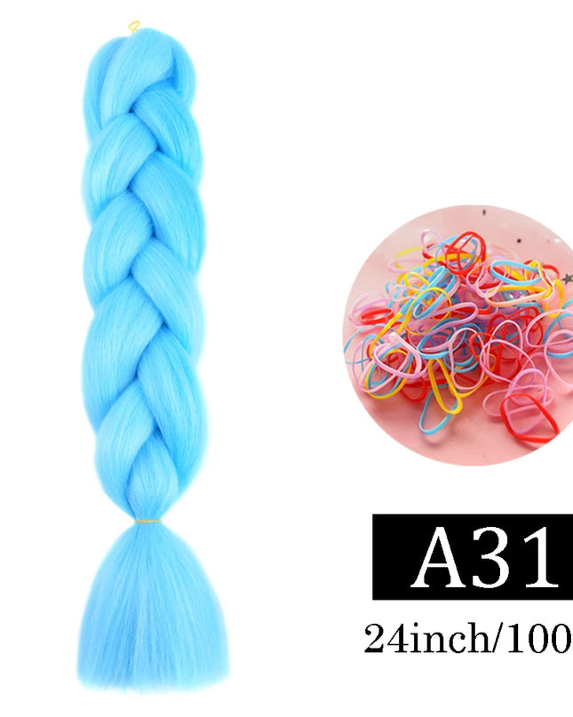 24 Inch Jumbo Braids Extensions Synthetic Braiding Hair Afro Ombre Color kanekalon Hair for Children Braid