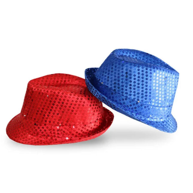 New Colorful Led Luminous Jazz Hat Party Carnival Light Up Sequin Hat Adult Glitter Festival Dress Up Cap For Men Women