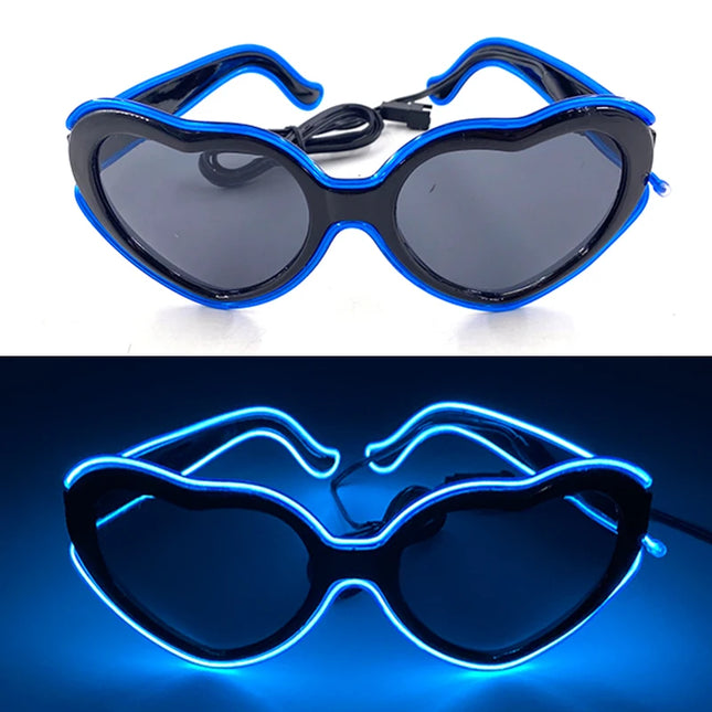 1PC Light Up LED Glasses Glow Sunglasses EL Wire Neon Glasses Glow in The Dark Party Supplies Neon Party Favors for Kids Adults
