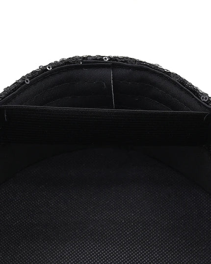 Luxury Rhinestone Women Wedding Bride Captain Hat Black Military Hat Sergeant Hat Hen Festival Birthday Part Hat