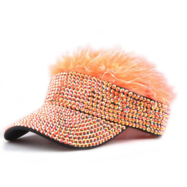 [YARBUU] New Fashion Four Seasons Baseball Cap For Men Wig Hat Rhinestone Gorras Hombre Sun Protection Casquette Hats Adjustable