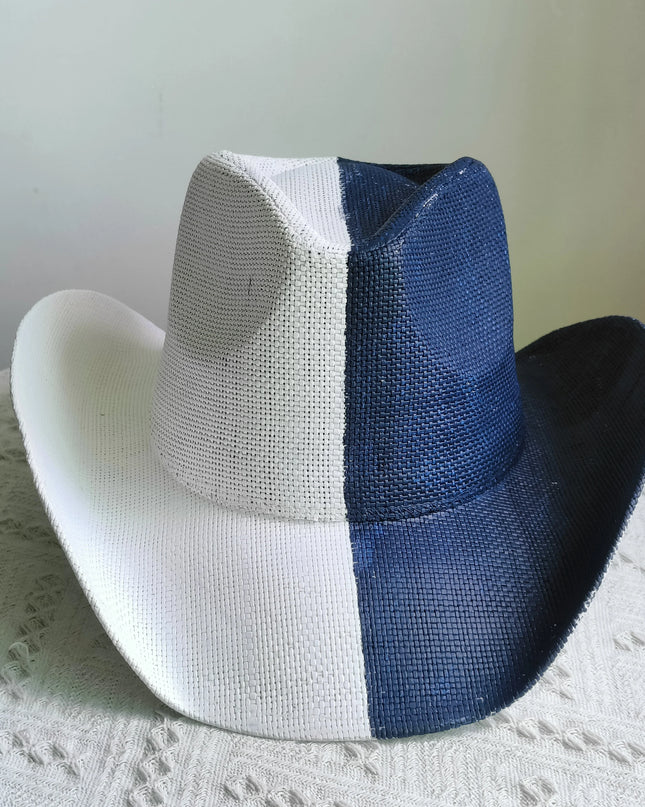 Hand-painted Western Cowboy hat Bronze green hat for men women Large Brim stiff straw hat summer sombrero vaquero hombreковбойс