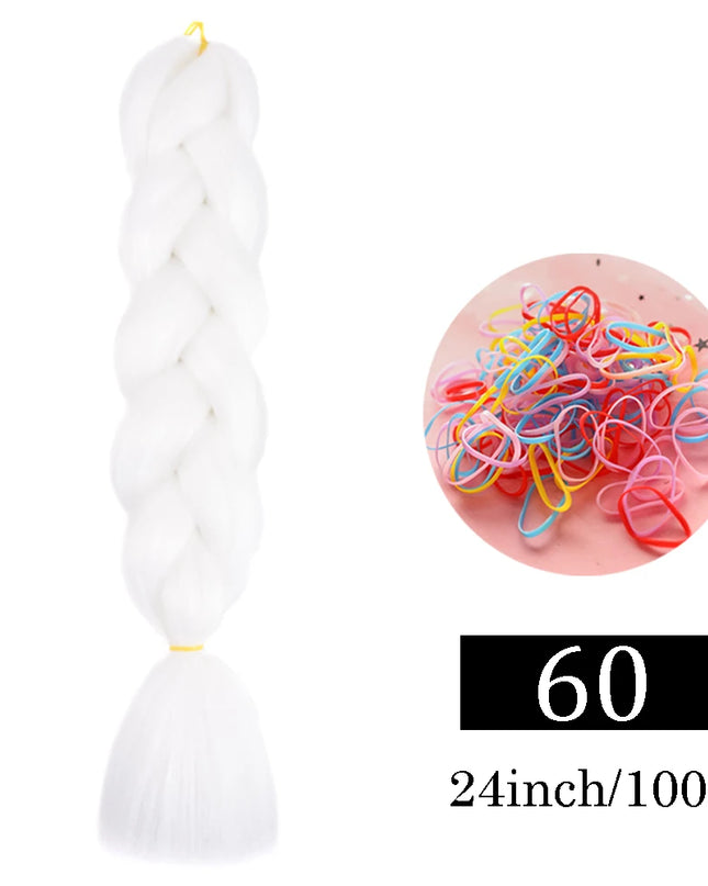 24 Inch Jumbo Braids Extensions Synthetic Braiding Hair Afro Ombre Color kanekalon Hair for Children Braid