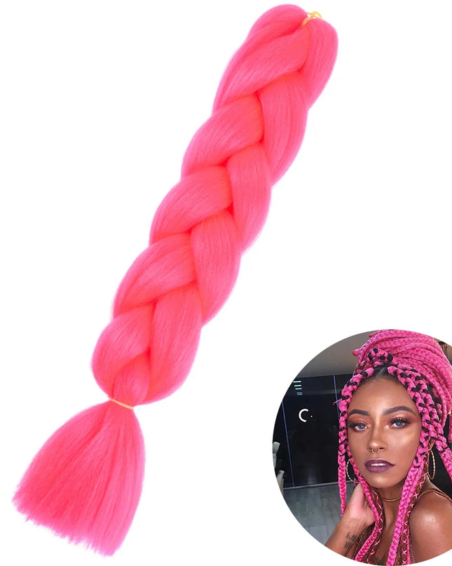 24" Synthetic Yaki Braids Hair kanekalon Ombre Braiding Hair Jumbo Braid Hair Extension For Women Hundreds of colors DIY Hair