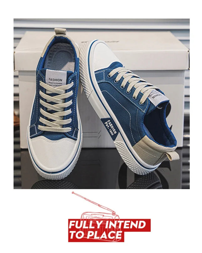2025 Men's Canvas Shoes Outdoor Fashion Skateboard Shoes for Men Comfor Non-Slip Casual Sneakers Breathable Men Walking Shoes