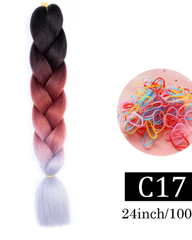 24 Inch Jumbo Braids Extensions Synthetic Braiding Hair Afro Ombre Color kanekalon Hair for Children Braid