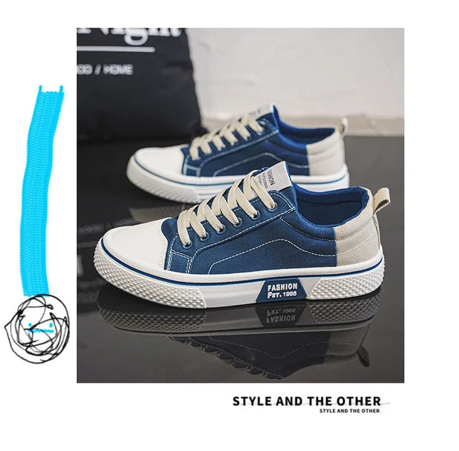 2025 Men's Canvas Shoes Outdoor Fashion Skateboard Shoes for Men Comfor Non-Slip Casual Sneakers Breathable Men Walking Shoes