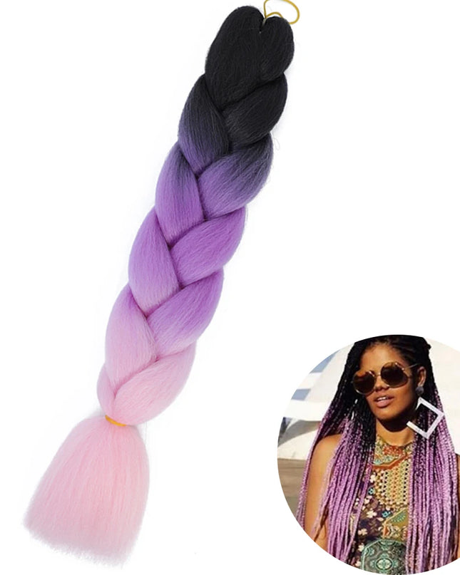 24" Synthetic Yaki Braids Hair kanekalon Ombre Braiding Hair Jumbo Braid Hair Extension For Women Hundreds of colors DIY Hair