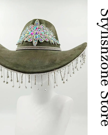 Suede Western Cowboy Hat Men and Women Retro Gentleman Cowboy Hat New Accessories Straw Hat Hombre Suede Big Brim Hat