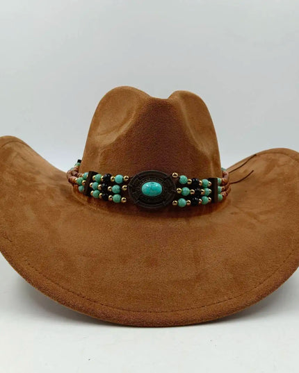 Suede Western Cowboy Hat Men and Women Retro Gentleman Cowboy Hat New Accessories Straw Hat Hombre Suede Big Brim Hat