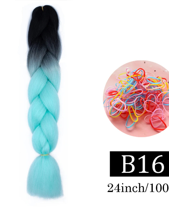 24 Inch Jumbo Braids Extensions Synthetic Braiding Hair Afro Ombre Color kanekalon Hair for Children Braid