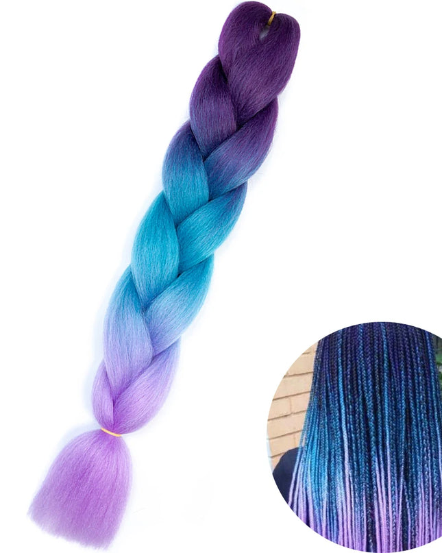 24" Synthetic Yaki Braids Hair kanekalon Ombre Braiding Hair Jumbo Braid Hair Extension For Women Hundreds of colors DIY Hair