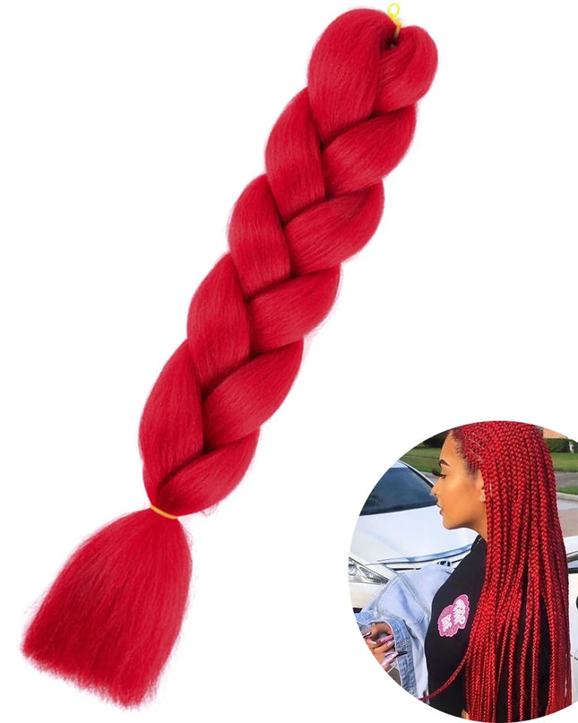 24" Synthetic Yaki Braids Hair kanekalon Ombre Braiding Hair Jumbo Braid Hair Extension For Women Hundreds of colors DIY Hair
