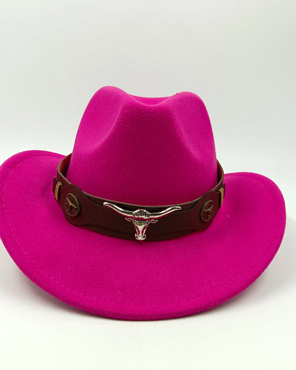 2021 cowboy hat jazz cow pattern curved edge monochrome knight felt hat for men and women with big eaves шапка мужская