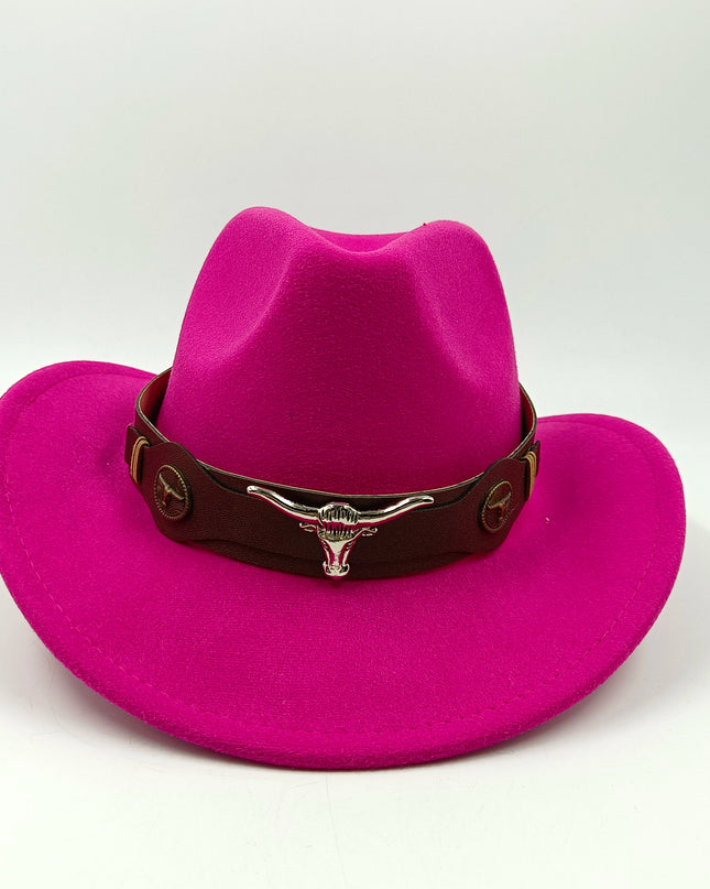 2021 cowboy hat jazz cow pattern curved edge monochrome knight felt hat for men and women with big eaves шапка мужская