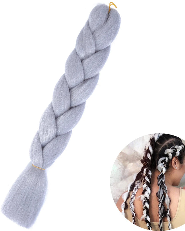 24" Synthetic Yaki Braids Hair kanekalon Ombre Braiding Hair Jumbo Braid Hair Extension For Women Hundreds of colors DIY Hair