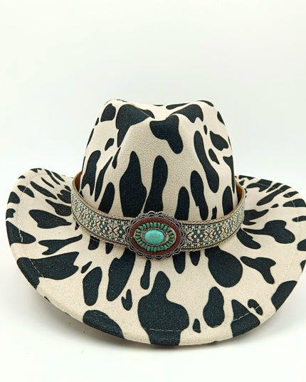 2021 cowboy hat jazz cow pattern curved edge monochrome knight felt hat for men and women with big eaves шапка мужская