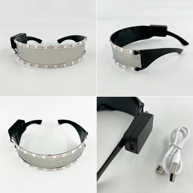 1Set Luminous Glasses Remote Control LED Glasses With Gloves Men Women Party Performence Props Glowing Glasses Festival Supplies