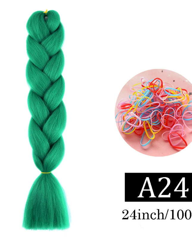 24 Inch Jumbo Braids Extensions Synthetic Braiding Hair Afro Ombre Color kanekalon Hair for Children Braid