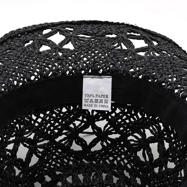 New Western Cowboy Hats for Women Men Classic Vintage Hollow Out Unisex Curled Wide Brim Sun Hat Fishing Hat Climbing Straw Cap