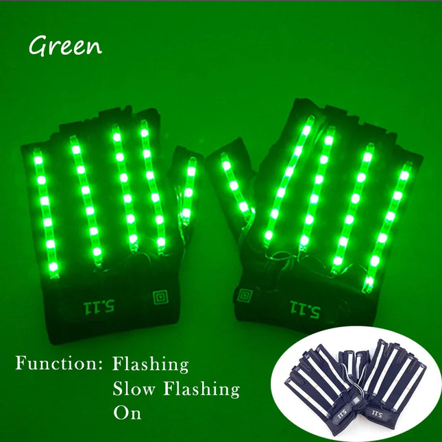 1Set Luminous Glasses Remote Control LED Glasses With Gloves Men Women Party Performence Props Glowing Glasses Festival Supplies