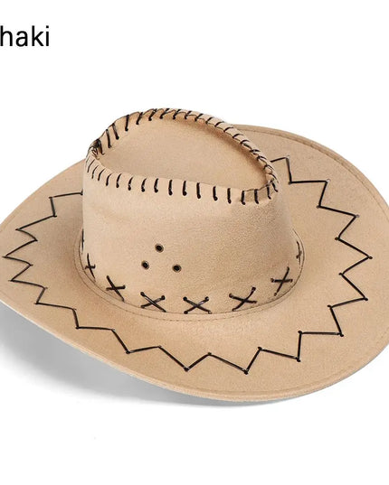 Western Cowboy Hat for Men Women Kids Fedora Outdoor Wide Brim Faux Leather Summer Wide Brim Beach Travel Cap Black White Pink