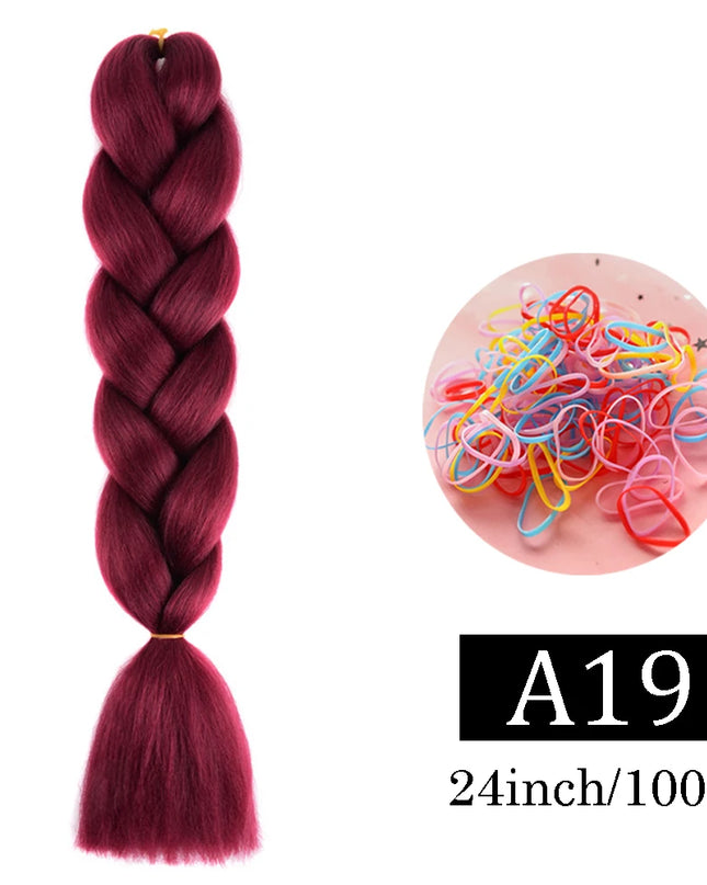 24 Inch Jumbo Braids Extensions Synthetic Braiding Hair Afro Ombre Color kanekalon Hair for Children Braid