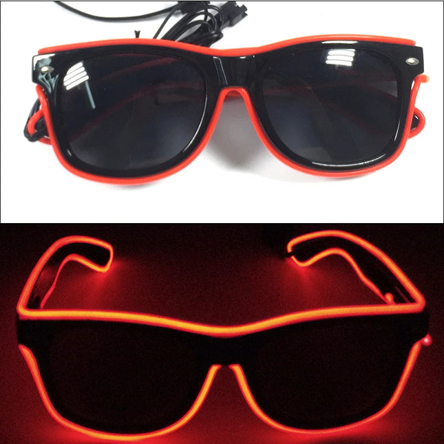 1PC Light Up LED Glasses Glow Sunglasses EL Wire Neon Glasses Glow in The Dark Party Supplies Neon Party Favors for Kids Adults