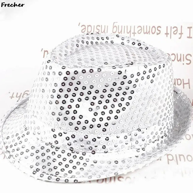 Dance Show Party Jazz Hat Glitter Sequins Cowboy Caps Fashion Role Play Prop Performance Costume Women Men Beading Hats Fedoras