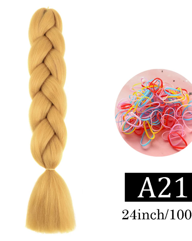 24 Inch Jumbo Braids Extensions Synthetic Braiding Hair Afro Ombre Color kanekalon Hair for Children Braid