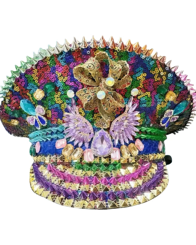 2025 Spring Captains Hat for Men Unisex Handmade Steampunk Burning Man Mardi Gras Hat Masquerade 80% off HongLuan Free Shipping