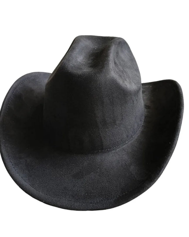 Classic Suede Leather 7.5CM Western Cowboy Women's Fedora Hat Men's Church Jazz Hat Fashion Travel Party Hat Denim Hat 2024