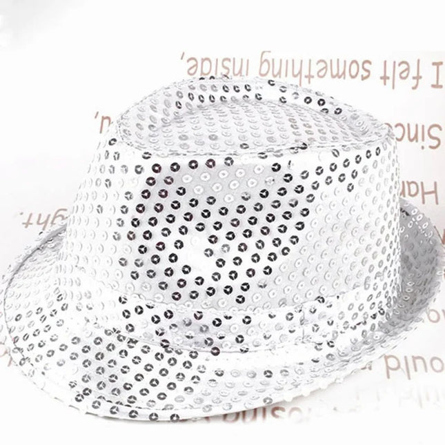 Dance Show Party Jazz Hat Glitter Sequins Cowboy Caps Fashion Role Play Prop Performance Costume Women Men Beading Hats Fedoras