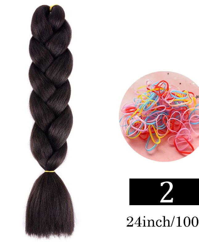 24 Inch Jumbo Braids Extensions Synthetic Braiding Hair Afro Ombre Color kanekalon Hair for Children Braid