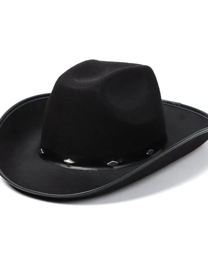 Western Cowboy Hat for Men Women Kids Fedora Outdoor Wide Brim Faux Leather Summer Wide Brim Beach Travel Cap Black White Pink