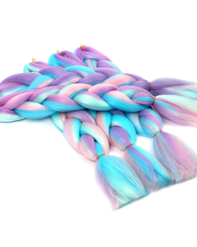 24 Inch Long Braiding Hair 100g 24 Inch Synthetic Braiding Hair Ombre Multiple color mixing Hair Braids Extension