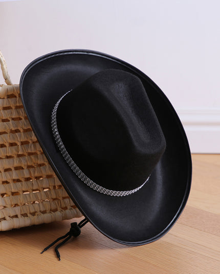 Latest Women's Black White Cowboy Hats Wide Brim Rhinestone Cowgirl Hats Women's Girls Cowboy Hats Theme Party