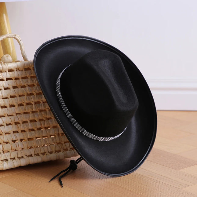 Latest Women's Black White Cowboy Hats Wide Brim Rhinestone Cowgirl Hats Women's Girls Cowboy Hats Theme Party