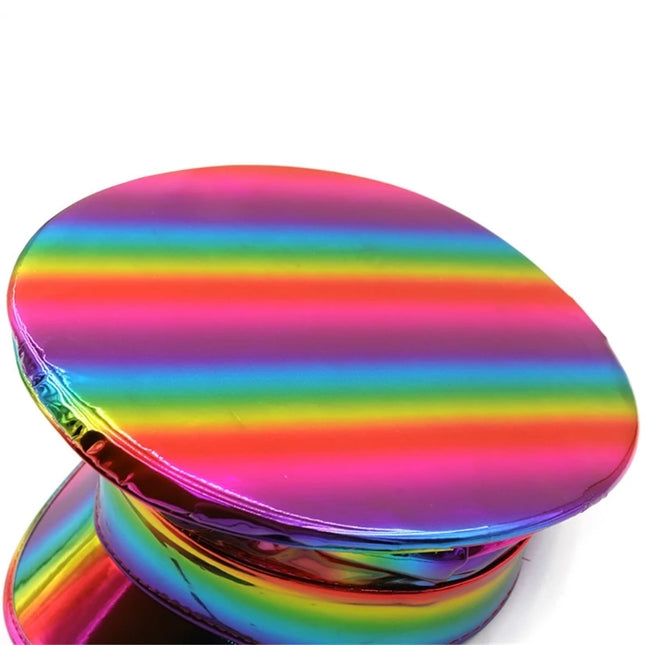 Shimmering Captain Hat for Adult Glitter PatentLeather Cap for Bachelorette Party Music Festival Carnivals Costume Hat