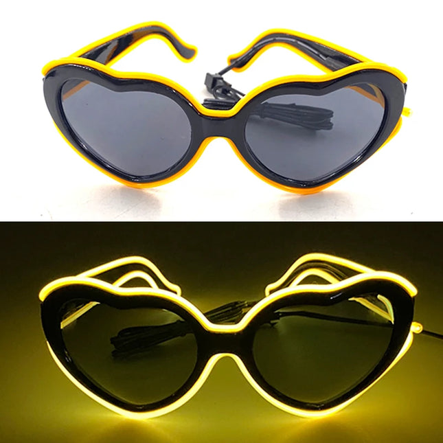 1PC Light Up LED Glasses Glow Sunglasses EL Wire Neon Glasses Glow in The Dark Party Supplies Neon Party Favors for Kids Adults
