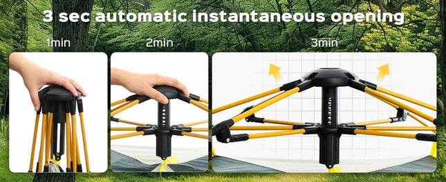 3-4 People Folding Tents, Automatically Opening Camping Tents, Portable Travel Tents, Suitable For Camping And Hiking