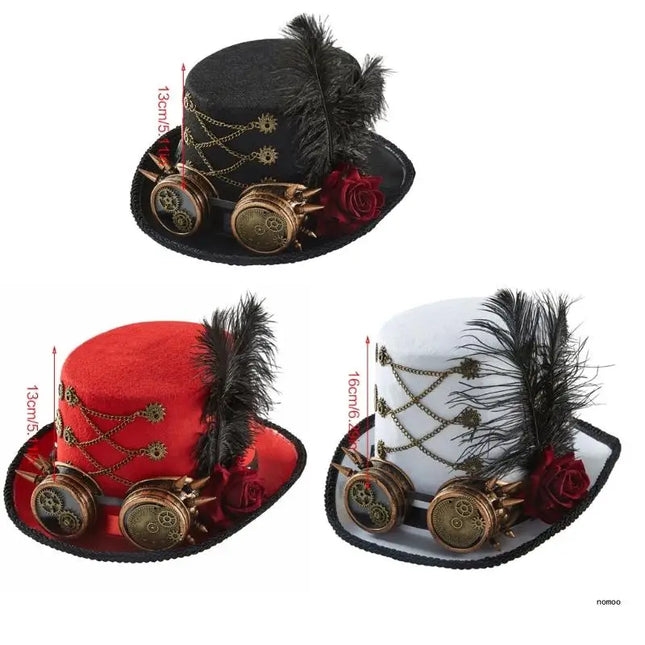 Steampunk Time Hat Steampunk Top Hat For Men With Goggles Steampunk Hat