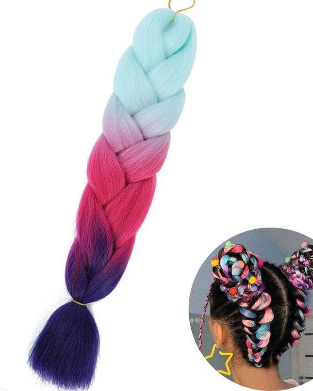 24" Synthetic Yaki Braids Hair kanekalon Ombre Braiding Hair Jumbo Braid Hair Extension For Women Hundreds of colors DIY Hair