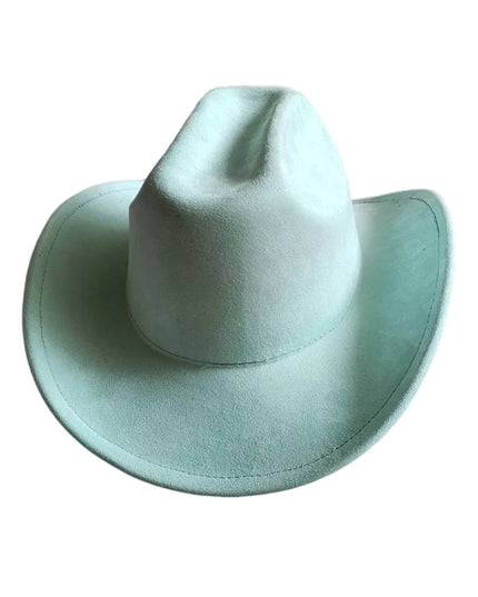 Classic Suede Leather 7.5CM Western Cowboy Women's Fedora Hat Men's Church Jazz Hat Fashion Travel Party Hat Denim Hat 2024