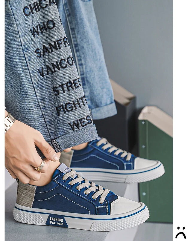 2025 Men's Canvas Shoes Outdoor Fashion Skateboard Shoes for Men Comfor Non-Slip Casual Sneakers Breathable Men Walking Shoes