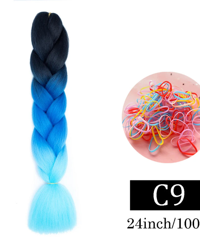 24 Inch Jumbo Braids Extensions Synthetic Braiding Hair Afro Ombre Color kanekalon Hair for Children Braid