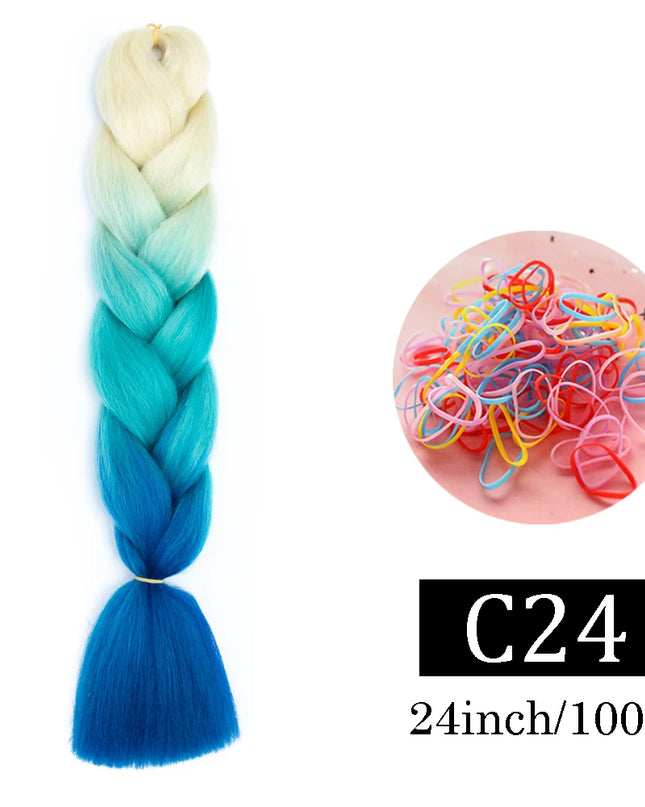 24 Inch Jumbo Braids Extensions Synthetic Braiding Hair Afro Ombre Color kanekalon Hair for Children Braid