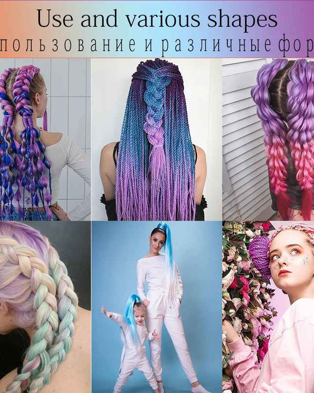 24 Inch Jumbo Braids Extensions Synthetic Braiding Hair Afro Ombre Color kanekalon Hair for Children Braid