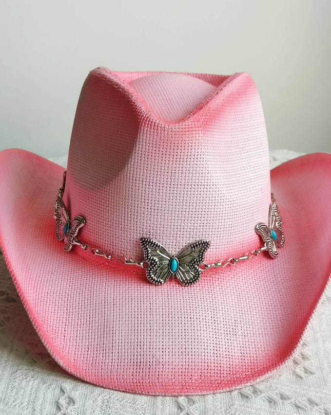 Hand-painted Western Cowboy hat Bronze green hat for men women Large Brim stiff straw hat summer sombrero vaquero hombreковбойс