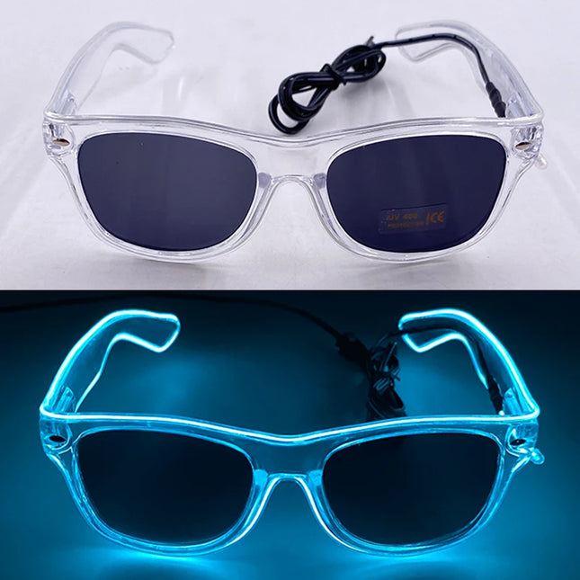 1PC Light Up LED Glasses Glow Sunglasses EL Wire Neon Glasses Glow in The Dark Party Supplies Neon Party Favors for Kids Adults